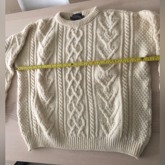 Vintage cream British wool fisherman sweater - Picture 5 of 10